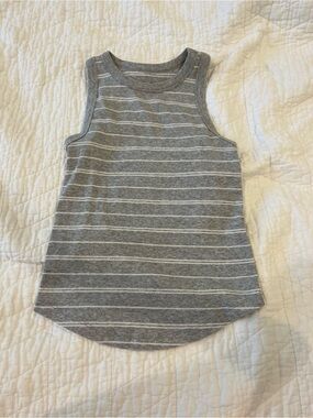 SO Gray and White Striped Ribbed Tank